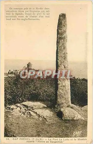 Ansichtskarte AK Cap Frehel (C du N) Le Fort la Latte et le Menhir