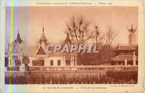 Cartes postales Paris Exposition Coloniale Iternationale Section de l'Indochine Pavillon du Cambodge