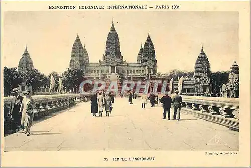 Cartes postales Paris Exposition Coloniale Iternationale Temple d'Angkor Vat