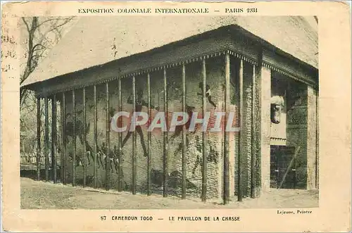 Cartes postales Paris 1931 Exposition Coloniale Iternationale Cameroun Togo Le Pavillon de la Chasse