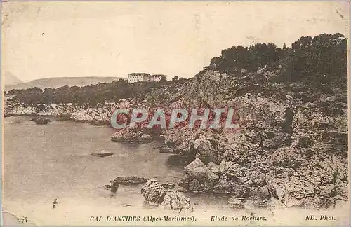 Cartes postales Cap d'Antibes (Alpes Maritimes) Etude de Rochers