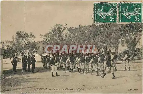 Cartes postales Menton Caserne de Chasseurs Alpins Militaria