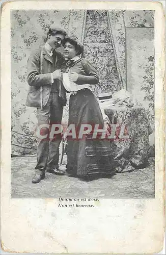 Cartes postales Quand on est deux L'on est Heureux