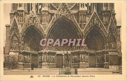 Cartes postales Reims La Cathedrale et Monument Jeanne d'Arc
