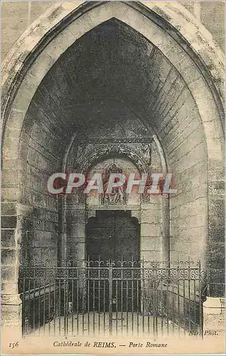 Ansichtskarte AK Cathedrale de Reims Porte Romane