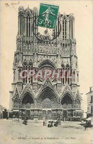 Cartes postales Reims Facade de la Cathedrale