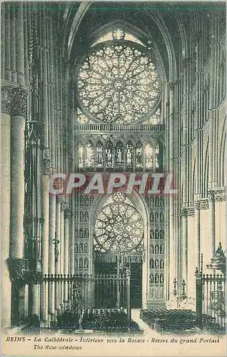 Ansichtskarte AK Reims La Cathedrale Interieur vers la Rosace Revers du Grand Portail