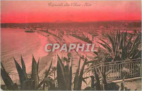 Cartes postales Nice Crepuscule Cote d'Azur