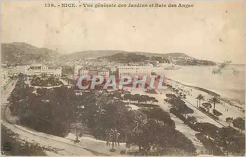 Cartes postales Nice Vue Generale des Jardins et Baie des Anges