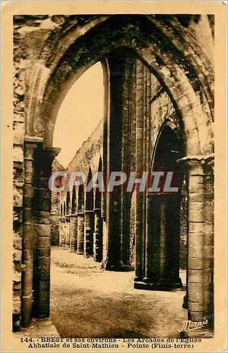 Cartes postales Brest et ses Environs Les Arcadesde l'Eglise Abbatiale de Saint Mathieu