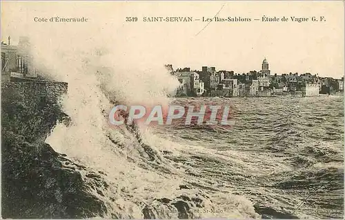 Ansichtskarte AK Saint Servan Cote d'Emeraude Les Bas Sablons Etude de Vague