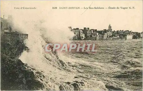 Cartes postales Saint Servan Cote d'Emeraude Les Bas Sablons Etude de Vague