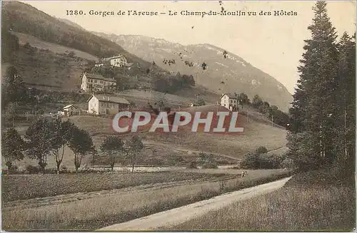 Cartes postales Gorges de l'Areuse Le Champ du Moulin vu des Hotels