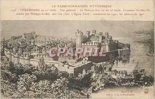 Ansichtskarte AK Cherbourg au XVe Siecle La Basse Normandie Pittoresque Vue Generale