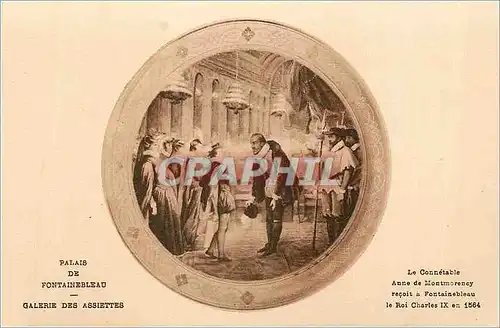 Ansichtskarte AK Palais de Fontainebleau Galerie des Assiettes Anne de Montmorency