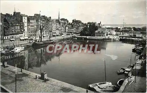 Moderne Karte Honfleur (Calvados) Le Vieux Bassin Bateaux