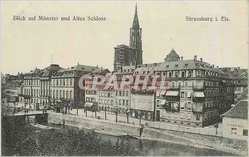 Cartes postales Strassburg i Els Blick auf Munster und Altes Schloss