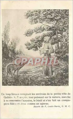 Ansichtskarte AK Un Loup Feroce Ravagait les Environs de la Petite Ville de Gubbo S Francois tout puissant sur la