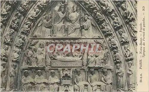 Ansichtskarte AK Paris Notre Dame (Facade) Tympan du Portail de Gauche