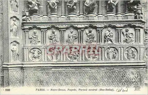 Ansichtskarte AK Paris Notre Dame (Facade) Portail Central (Bas Relief) Cote Sud