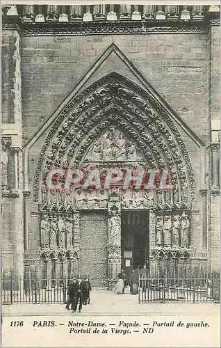 Cartes postales Paris Notre Dame (Facade) Portail de Gauche Portail de la Vierge