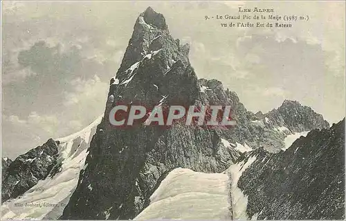 Ansichtskarte AK Les Alpes Le Grand Pic de la Meije (3987 m) Vu de l'Arete Est du Rateau