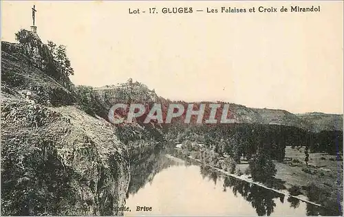 Cartes postales Lot Gluges Les Falaises et Croix de Mirandol