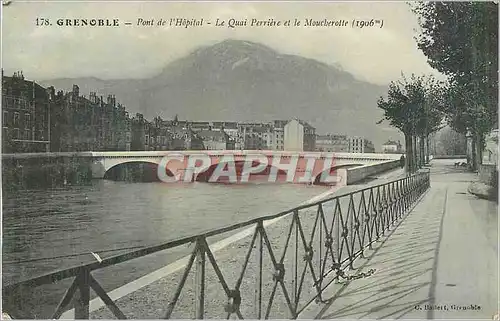 Ansichtskarte AK Grenoble Pont de l'Hopital Le Quai Perriere et le Moucherotte (1906 m)