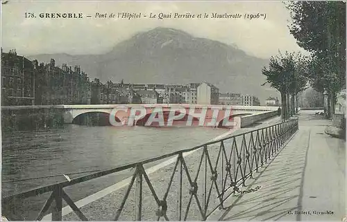 Cartes postales Grenoble Pont de l'Hopital Le Quai Perriere et le Moucherotte (1906 m)