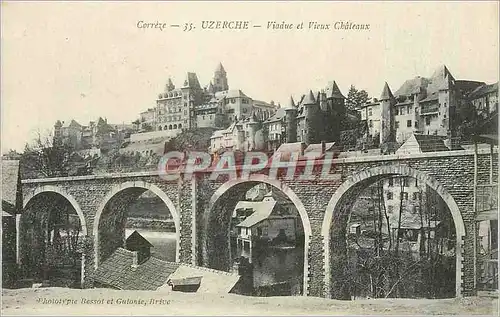 Ansichtskarte AK Correze Uzerche Viaduc et Vieux Chateaux