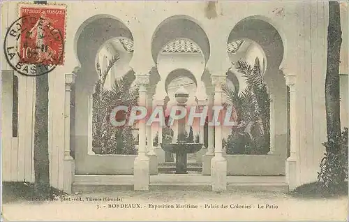 Cartes postales Bordeaux Exposition Maritime Palais des Colonies Le Patio