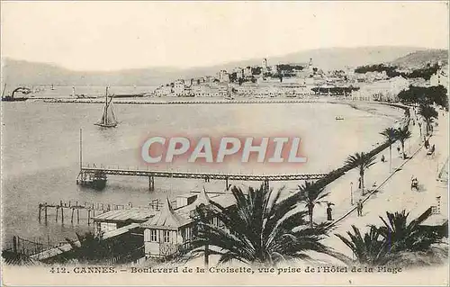 Cartes postales Cannes Boulevard de la Croisette vue prise de l'hotel de la Plage