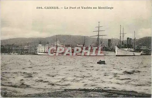Cartes postales Cannes Le Port et Vachts au Mouillage Bateau