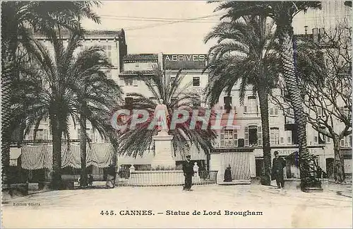 Cartes postales Cannes Statue de Lord Brougham