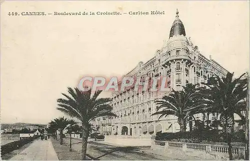 Ansichtskarte AK Cannes Boulevard de la Croisette Carlton Hotel