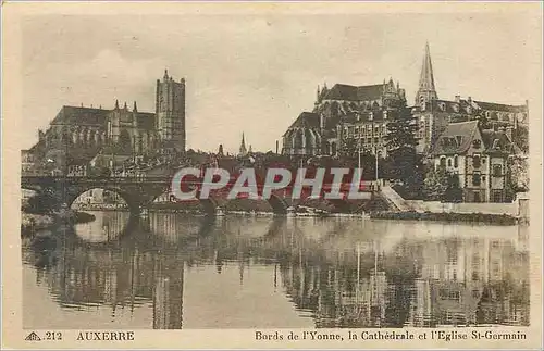Cartes postales Auxerre Bords de l'Yonne La Cathedrale et l'Eglise St Germain