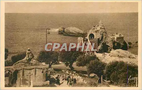 Cartes postales Biarritz (Basses Pyrenees) Le Rocher de la Vierge vu du Semaphore