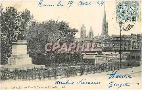 Cartes postales Rouen Vers La Statue de Corneille