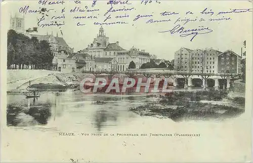 Ansichtskarte AK Meaux Vue prise de la Promenade des Trinitaires (Passerelle) (carte 1900)