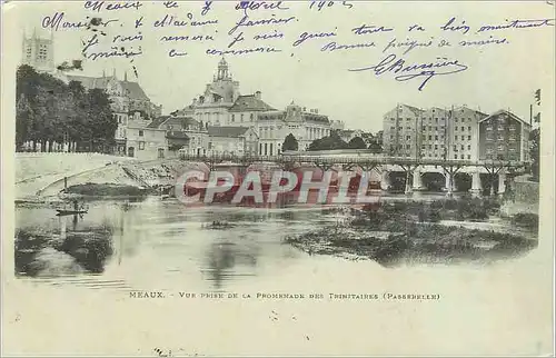 Cartes postales Meaux Vue prise de la Promenade des Trinitaires (Passerelle) (carte 1900)