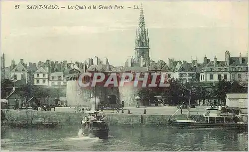 Ansichtskarte AK Saint Malo Les Quais et la Grande Porte Bateau