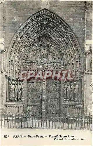 Ansichtskarte AK Paris Notre Dame Portail Saint Anne Portail de Droite