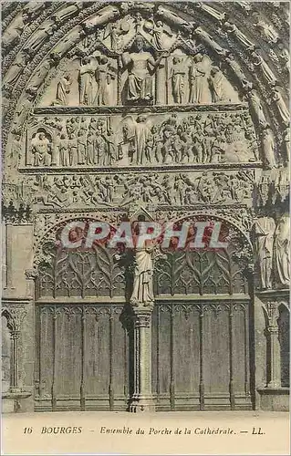Cartes postales Bourges Ensemble du porche de la cathedrale