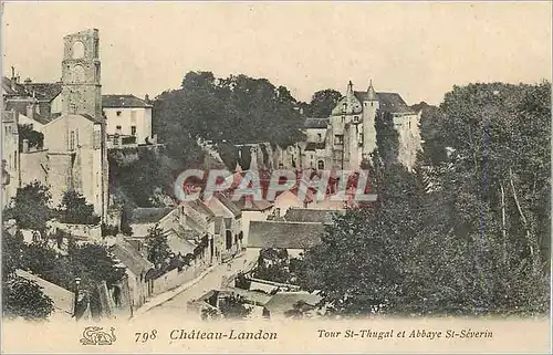 Cartes postales Chateau Landon Tour Thugal et Abbaye St Severin