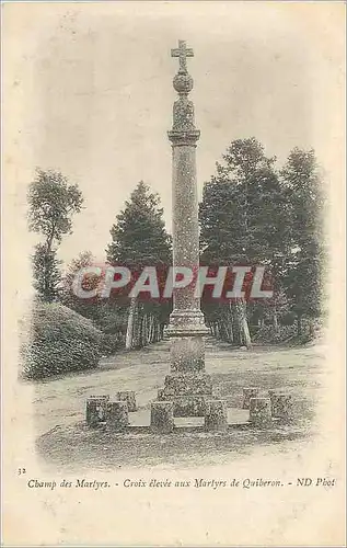 Cartes postales Champ des Martyrs Croix Elevee aux Martyrs de Quiberon (carte 1900)