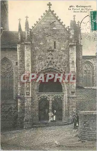 Ansichtskarte AK Quimperle Le Portail de l'Eglise Saint Michel Folklore