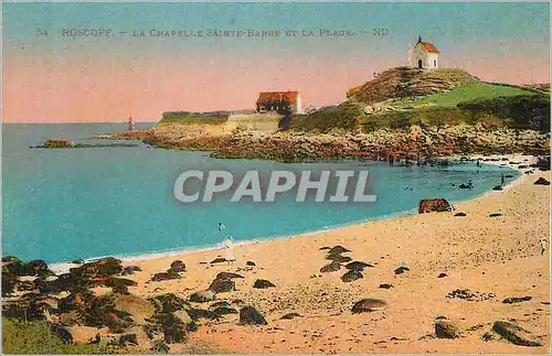 Ansichtskarte AK Roscoff La Chapelle Sainte Barbe et la Plage