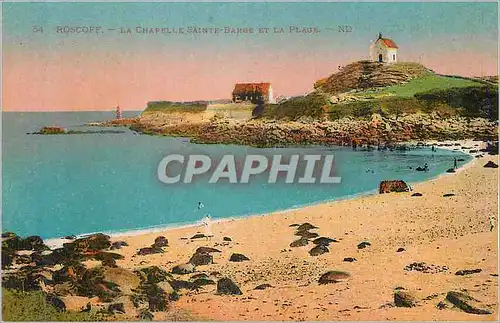 Cartes postales Roscoff La Chapelle Sainte Barbe et la Plage