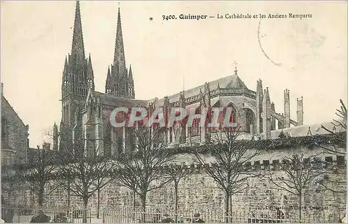 Ansichtskarte AK Quimper La Cathedrale et les Anciens Remparts