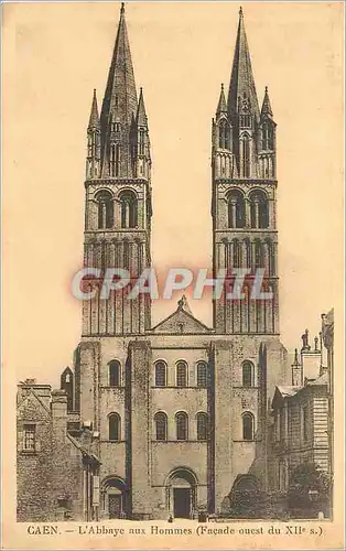 Ansichtskarte AK Caen L'Abbaye aux Hommes (Facade Ouest du XIIe S)